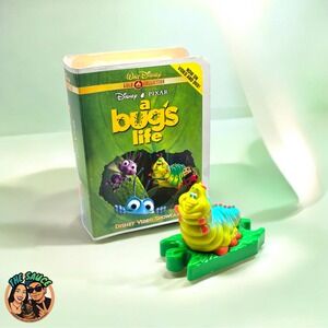McDonalds A Bugs Life Figurine Toy with Mini VHS Case Disney‎ Pixar 2000 Vintage
